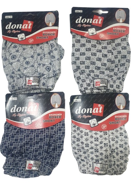 Erkek Desenli Empirme Ekonomik Ürün Karışık Desenli 4 Lü Paket Boxer