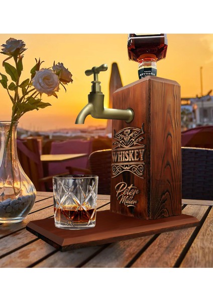 Gift Kişiye Özel Kabartma Isim Tasarımlı Musluklu Ahşap Içki Standı-7 indirimleri