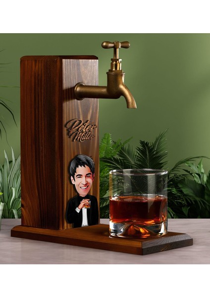 Gift Kişiye Özel Kabartmalı Isim ve Karikatür Figürlü Musluklu Ahşap Içki Standı-2 fiyatları
