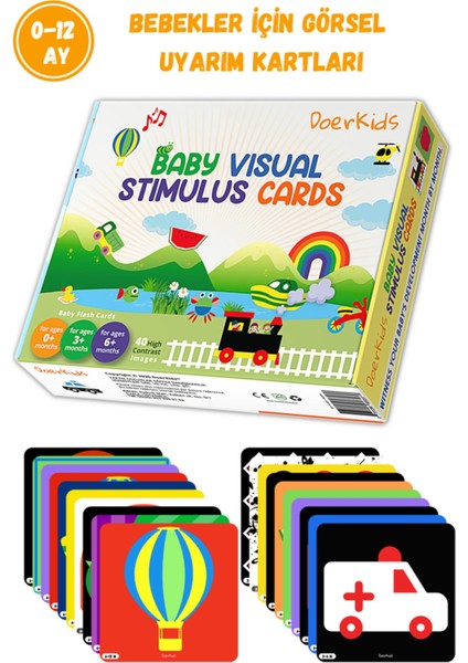 Ikili Bebek Seti - Tummy Time Bebek Aynası ve Bebek Görsel Uyarım Kartları Seti modelleri