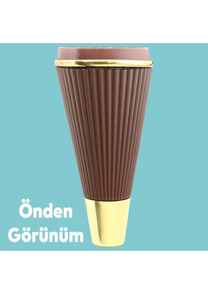 Iron Lüks Mobilya Kanepe Sehpa Tv Ünitesi Koltuk Ayağı 15 cm Ahşap Desenli Gold Baza Ayakları