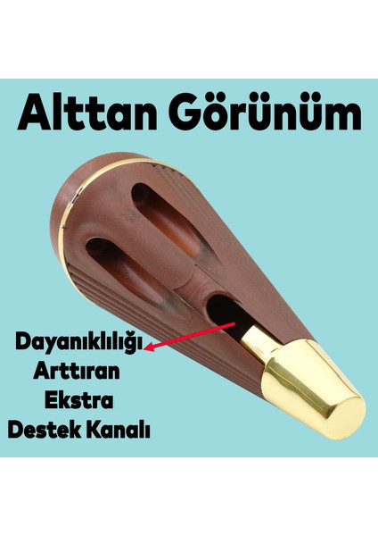 Iron Lüks Mobilya Kanepe Sehpa Tv Ünitesi Koltuk Ayağı 15 cm Ahşap Desenli Gold Baza Ayakları
