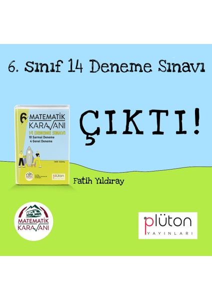 Plüton Yayınları 6. Sınıf Matematik Karavanı 14 Deneme Sınavı (Ciltli)