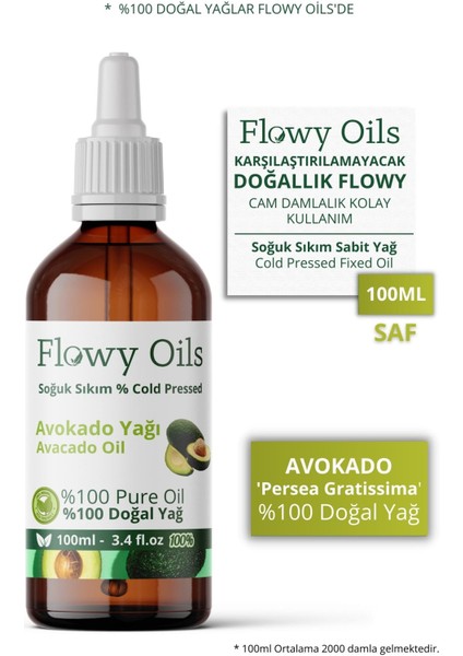 Avokado Yağı %100 Doğal Bitkisel Sabit Yağ Avacado Oil 100ML