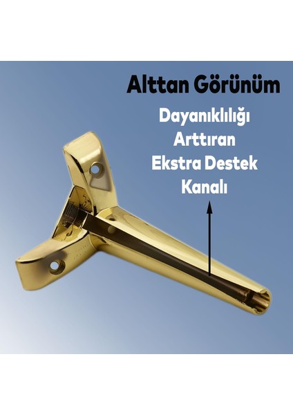 Lüks Mobilya Kanepe Sehpa Tv Ünitesi Koltuk Ayağı 19 cm Gold Altın Baza Ayak