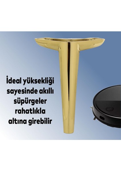 Lüks Mobilya Kanepe Sehpa Tv Ünitesi Koltuk Ayağı 19 cm Gold Altın Baza Ayak
