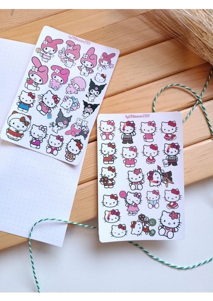 EyER Shoping Hello Kitty Sanrio Etiket Planlayıcı Telefon Sticker Set