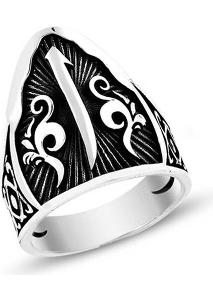 Gümüş Elif Motifli Başparmak Erkek Yüzük fiyatları