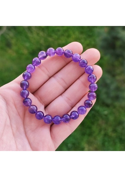 Ametist Doğal Taş Bileklik 8 MM19
