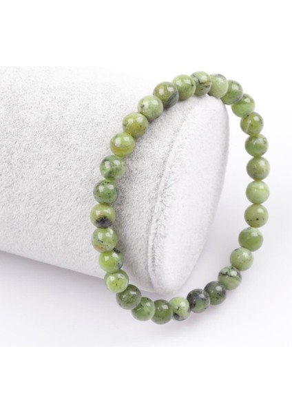 Sertifikalı Yeşim Doğal Taş Bileklik 6 mm