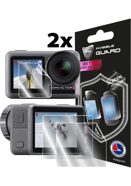 Djı Osmo Action Aksiyon Kamera ile Uyumlu Ipg Ekran Koruyucu (2 Adet)