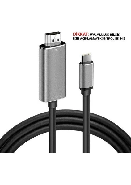 CH-01 Type-C To 4K Ultra Full Hd HDMI Usb-C Tak Çalıştır Görüntü Aktarım Kablosu