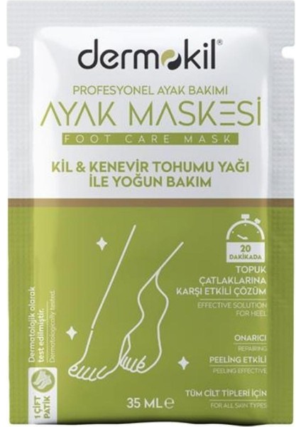 Kil Ve Kenevr Yağlı Peeling Etkili Ayak Maskesi 35ml