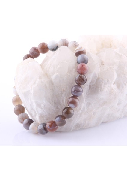 Bostwana Akik Doğal Taş Bileklik - 8 mm 19 modelleri