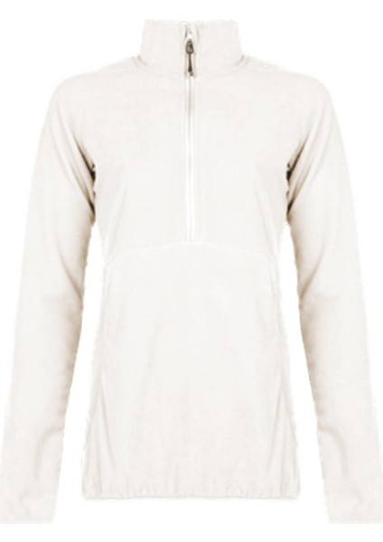Beyaz Kadın Fermuarlı Polar Sweatshirt ERJFT03112 Cascade Hz
