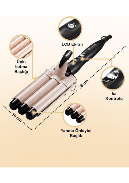 Dp-46 Profesyonel Seramik Su Dalgası Saç Maşası