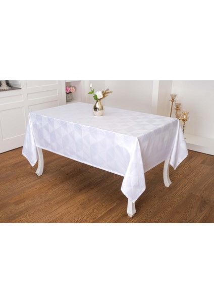 Viva Jakar Polyester Kumaş Beyaz Masa Örtüsü 160X220 cm - 1424