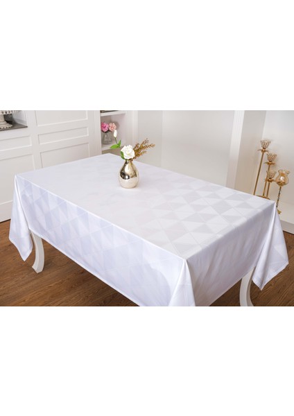 Viva Jakar Polyester Kumaş Beyaz Masa Örtüsü 160X220 cm - 1424