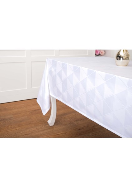 Viva Jakar Polyester Kumaş Beyaz Masa Örtüsü 160X220 cm - 1424