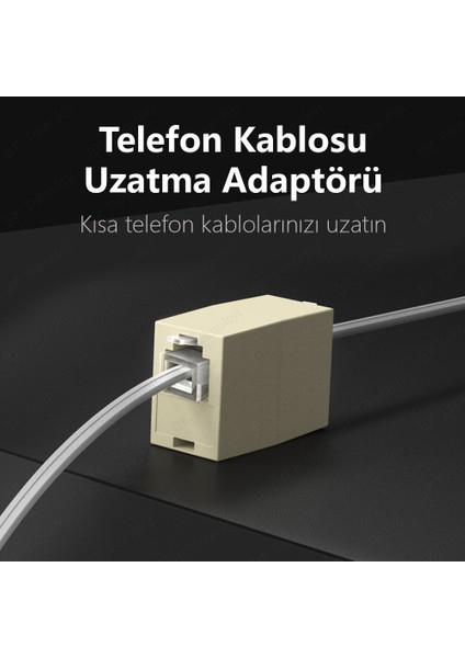 RJ11 6P4C Dişi Dişi Adaptör Telefon Kablosu Uzatma Aparatı