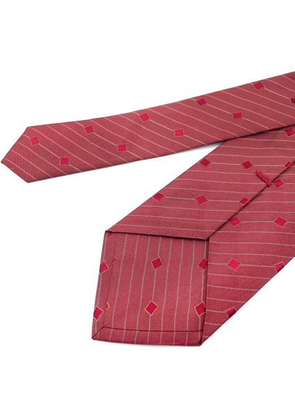 Maseradee Style Kırmızı Küçük Desen Italyan Ipek Kravat İK1364 fiyatları