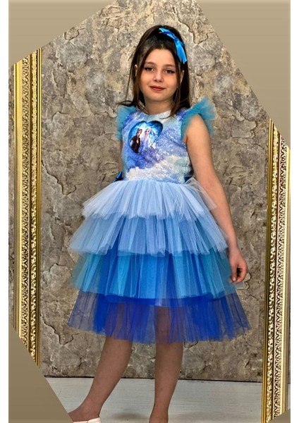 Katkat Pullu Tüllü Elsa Elbise ABY720 modelleri