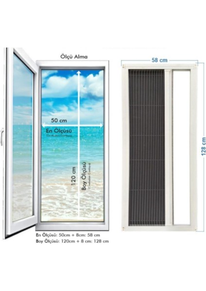 Plise, Pileli, Sürgülü, Akordiyon Sineklik Kapı Sinekliği 0-100 En 0-220 Boy