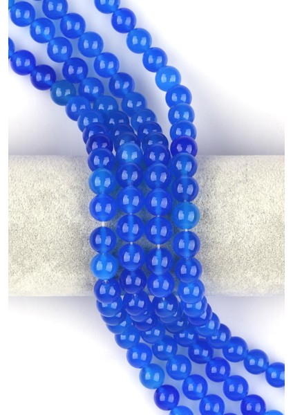 Mavi Akik Doğal Taş Dizi 10 mm Küre Kesim