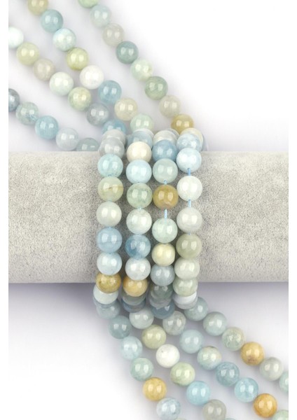 Akuamarin Doğal Taş Dizi 10 mm Küre Kesim