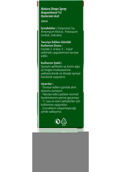Natura Streps Boğaz Spreyi 30 Ml
