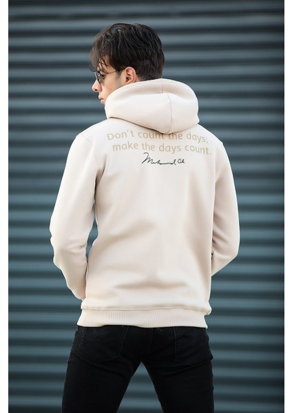 Muhammadali Baskılı Sweatshirt Regular Fit-Bej