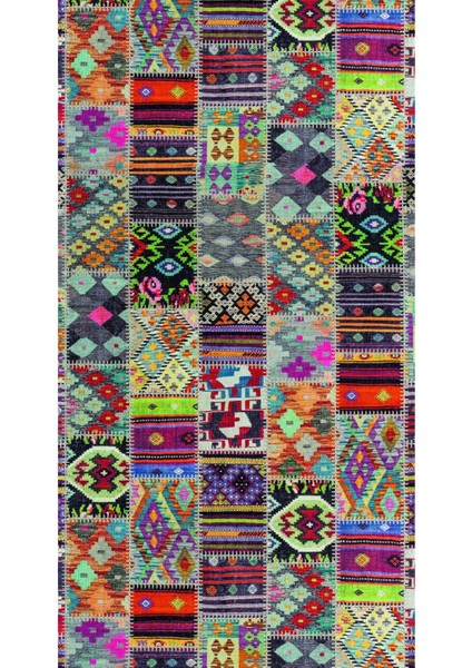 yolluk Koridor Çok Renkli Patchwork Kaymaz Yuvarlak Oval Kesme Ince Yıkanabilir Halı fiyatları