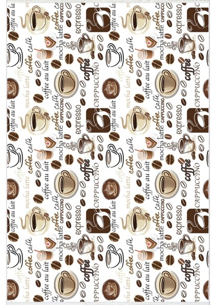 yolluk Koridor Beyaz Kahverengi Kahve Temalı Kaymaz Yuvarlak Oval Kesme Ince Yıkanabilir Halı fiyatları