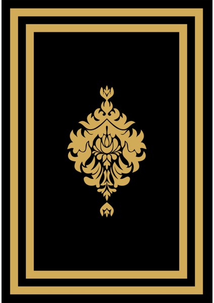 yolluk Koridor Siyah Altın Gold Kaymaz Yuvarlak Oval Kesme Ince Yıkanabilir Halı fiyatları