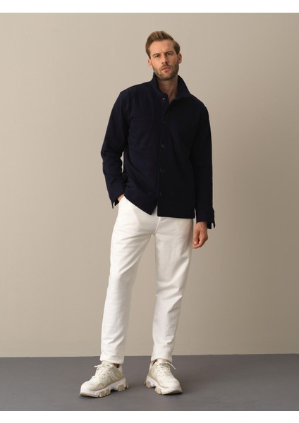 Erkek Lacivert Regular Fit Gömlek Ceket