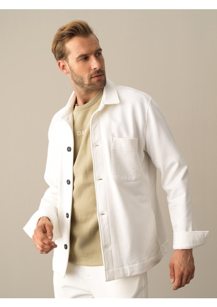 Erkek Beyaz Regular Fit Gömlek Ceket fiyatları
