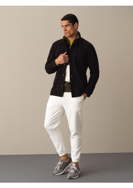 Erkek Siyah Regular Fit Gömlek Ceket