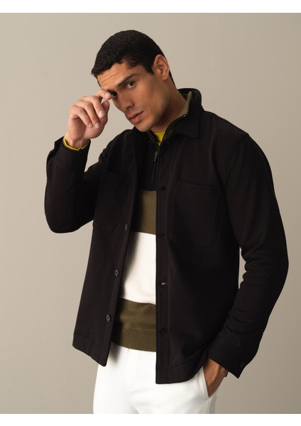 Erkek Siyah Regular Fit Gömlek Ceket fiyatları