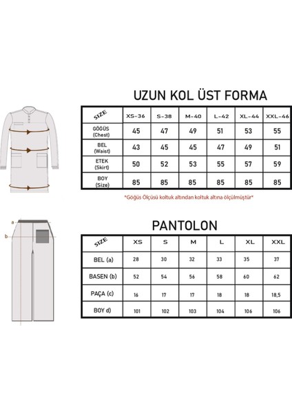 Artra Tekstil Likralı Core-Flex Uzun Kollu Tesettür  Cerrahi Forma -  Beyaz