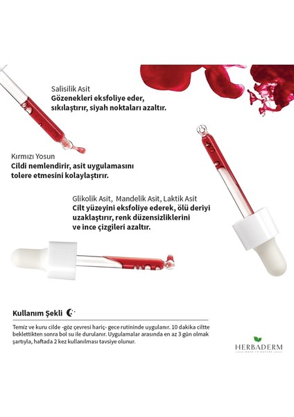 Süper Serum Aydınlatıcı, Renk Eşitleyici Kırmızı Peeling Aha %10 + Bha %2 + Kırmızı Yosun %91 Doğal İçerik 30 Ml