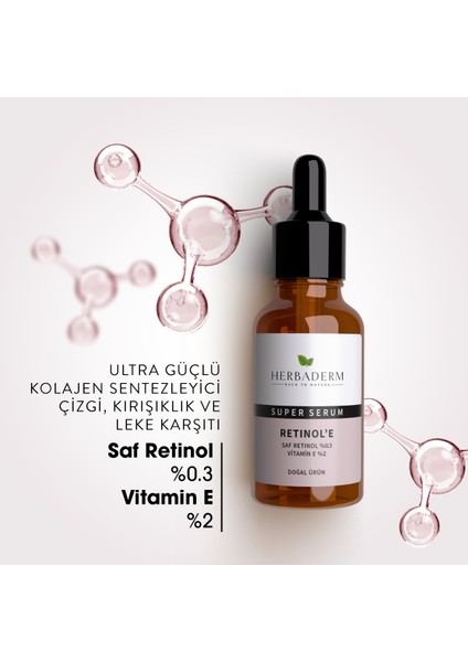 Süper Serum (Saf Retinol %0.3 + Vitamin E %2) Yaşlanma Karşıtı 30 Ml