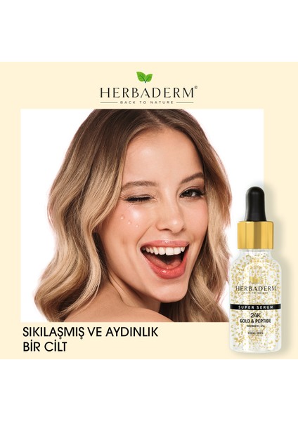 Süper Serum (24K Gold&Peptide Matrixyl %2) Mimik ve Kaz Ayağı Karşıtı 30 Ml