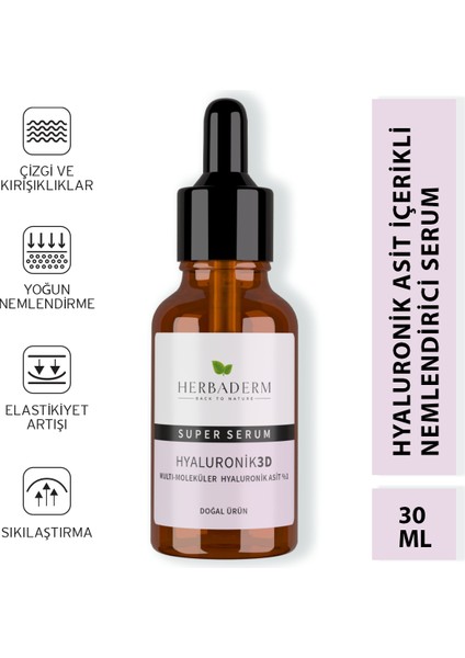 Süper Serum (Hyaluronik Asit 3D %1) Nemlendirici 30 Ml