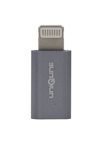 UN-OT20 Gümüş Metal Gövde Microusb 5pin F To Lightning M Çevirici