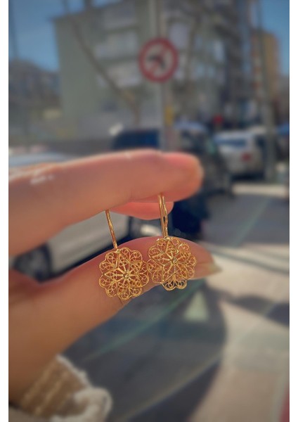 Gümüş Telkari Model Taşsız Anne Küpesi