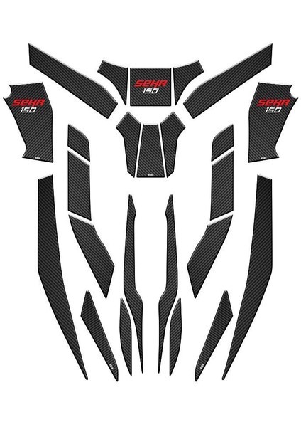 Kanuni Seha 150 2022 - 2024 Uyumlu 24 Parça Tank Pad Set 002