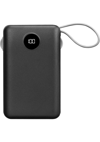 P102 10000MAH Prm 2*usb+Type-C+Micro+Lightning Siyah LCD Taşınabilir Pil Şarj Cihazı Powerban