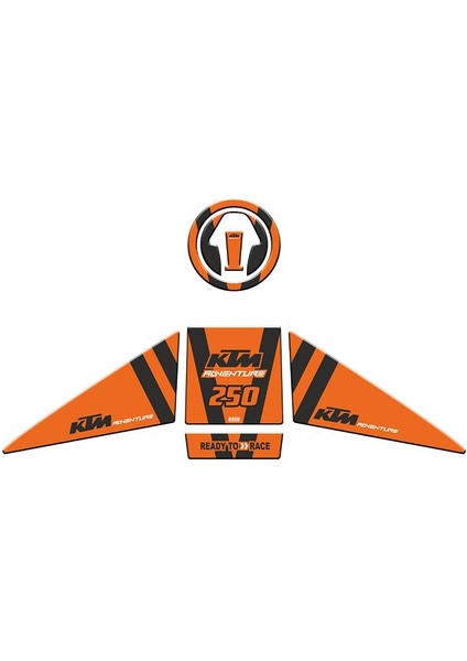 Skm Ktm 250 Adventure 2019 - 2022 Uyumlu Tank Pad Set 004