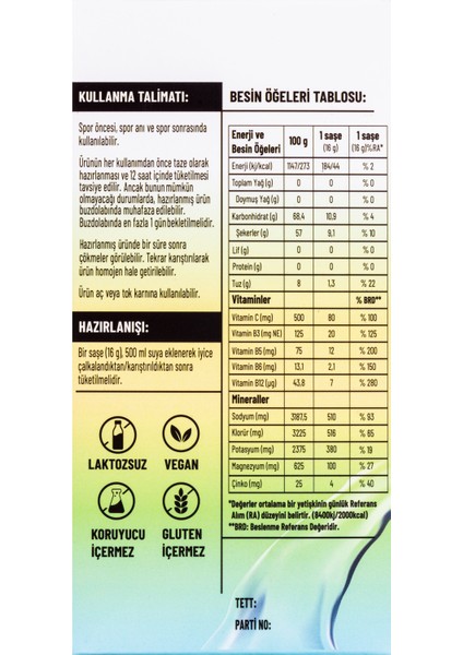 - Hydration Booster - Lemon Lime - 10 Stick Saşe İçerir.