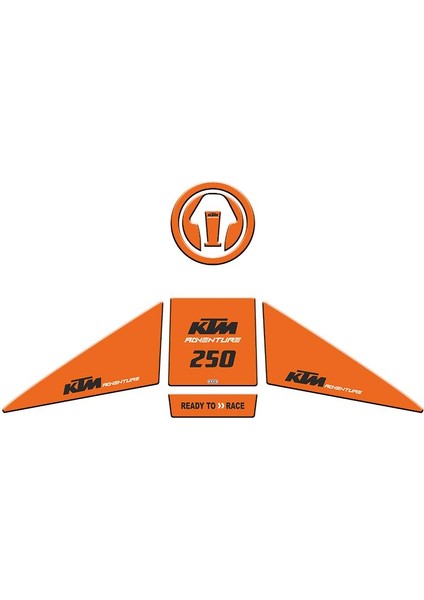 Skm Ktm 250 Adventure 2019 - 2022 Uyumlu Tank Pad Set 002